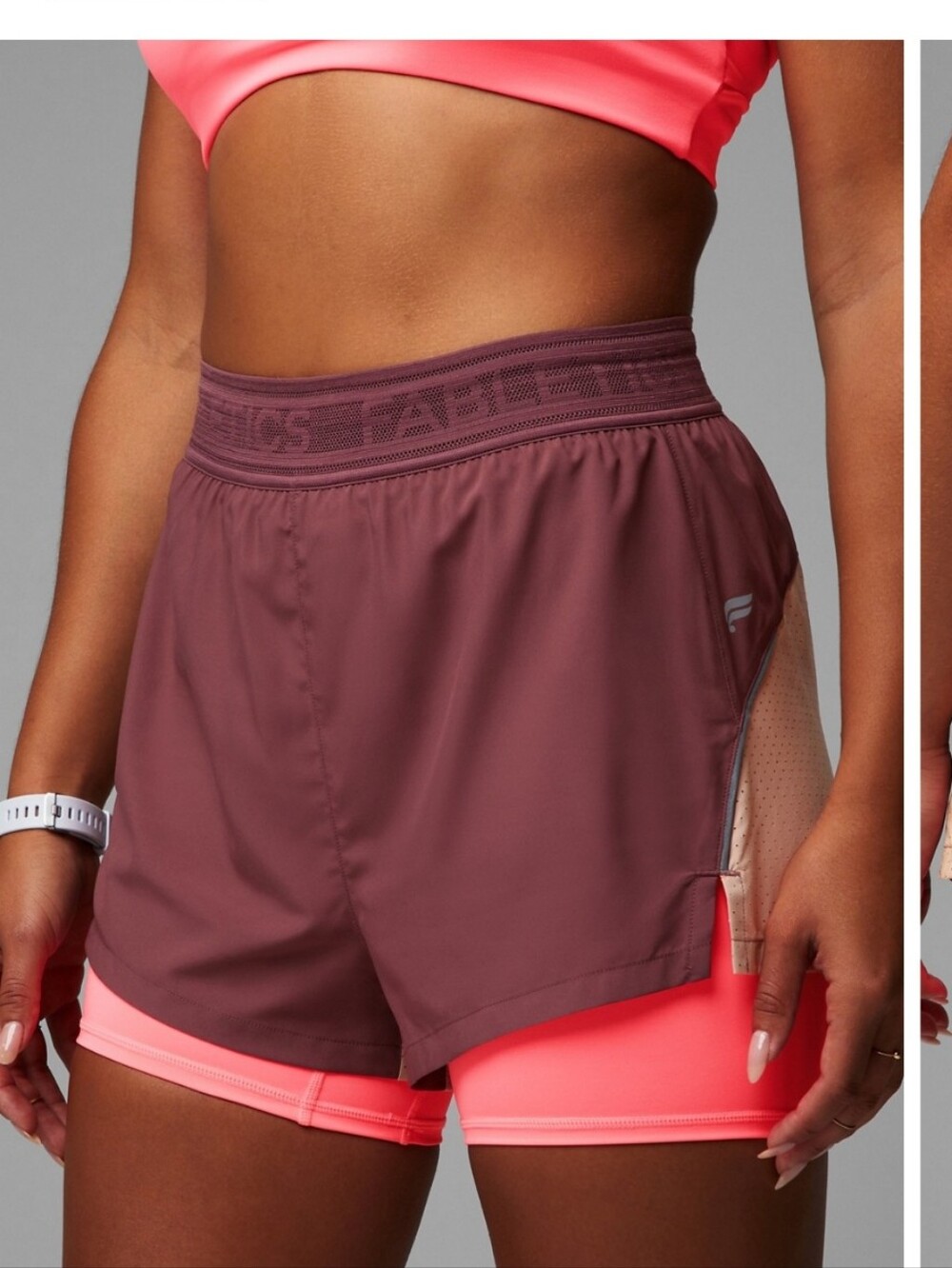 Fabletics Perforated Run Shorts 5"